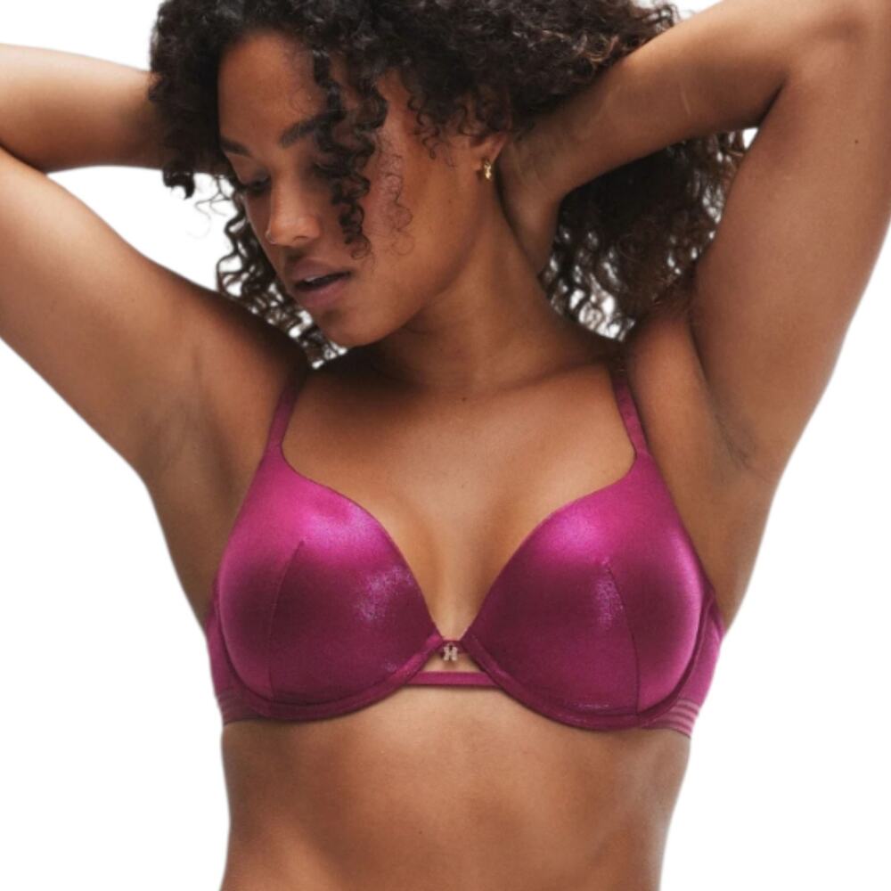 Savage x Fenty Microfiber Metallic Push-up Bra 40C Sugarplum/Magenta Underwire